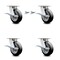 Service Caster 6 Inch Kingpinless Rubber on Aluminum Wheel Caster Brakes 2 Swivel Locks, 4PK SCC-KP30S620-RAR-SLB-BSL-2-SLB-2 - alternate 1